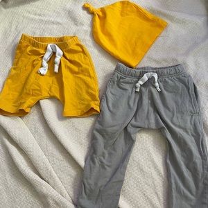 June&January classic shorts, classic pants, & beanie